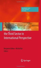 book Policy Initiatives Towards the Third Sector in International Perspective