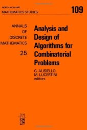 book Analysis and Design of Algorithms for Combinatorial Problems