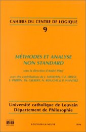 book Methodes et analyse non standard (Cahiers du Centre de Logique)