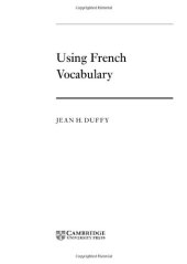 book Using French Vocabulary