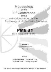 book Proceedings of the 31st Conference of the International Group for the Psychology of Mathematics Education Volume 2