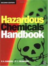 book Hazardous Chemicals Handbook, Second Edition