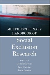 book Multidisciplinary Handbook of Social Exclusion Research