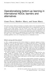 book Operationalising bottom-up learning in international NGOs: barriers and alternatives