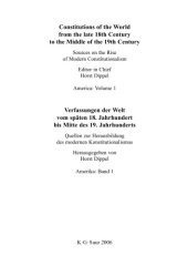 book Constitutions of the World from the late 18th Century to the Middle of the 19th Century: The Americas (English-German Edition)