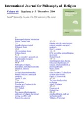 book International Journal for Philosophy of Religion, Volume 68, Numbers 1-3, December 2010