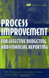 book Process Improvement for Effective Budgeting and Financial Reporting