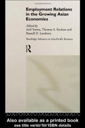 book Employment Relations in the Growing Asian Economies (Routledge Advances in Asia-Pacific Business)