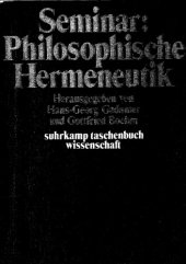 book Seminar: Philosophische Hermeneutik (suhrkamp taschenbuch wissenschaft