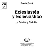 book Eclesiastes y Eclesiastico o Qohelet y Siracida