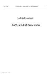 book Ludwig Feuerbach - Das Wesen des Christentums