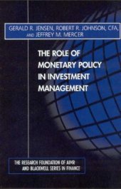 book The Role of Monetary Policy in Investment Management