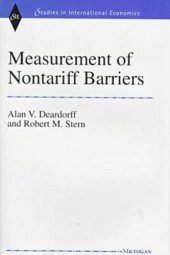 book Measurement of Nontariff Barriers (Studies in International Economics)