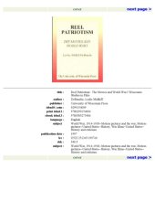 book Reel Patriotism: The Movies and World War I (Wisconsin Studies in Film)