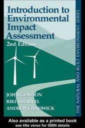 book Introduction to Environmental Impact Assessment : Principles and Procedures, Process, Practice and Prospects - 2nd edition