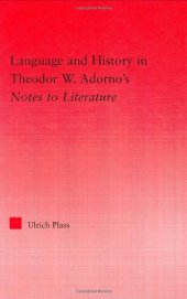 book Language and History in Adorno's Notes to Literature (Studies in Philosophy)