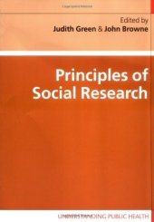 book Principles of Social Research (Understanding Public Health)