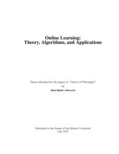 book Online Learning: Theory, Algorithms, and Applications - Ph.D thesis