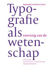 book Typography as Vehicle of Science   Typografie als voertuig van de wetenschap