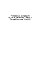 book Proceedings symposium on value distribution theory in several complex variables