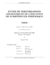 book Etude de perturbations adiabatiques de l'equation de Schroedinger periodique