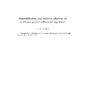 book Superdiffusions and Positive Solutions of Nonlinear PDEs