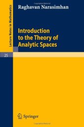 book Introduction to the theory of analytic spaces