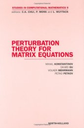 book Perturbation Theory for Matrix Equations