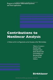 book Contributions to Nonlinear Analysis: A Tribute to D.G. de Figueiredo on the Occasion of his 70th Birthday