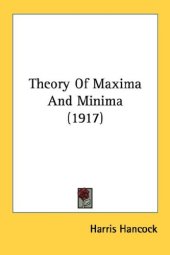 book Theory of maxima and minima