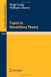 book Topics in Nevanlinna Theory