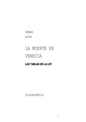 book La muerte en Venecia ; Las tablas de la ley