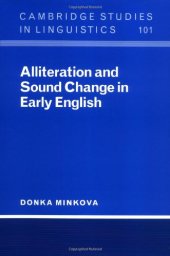 book Alliteration and Sound Change in Early English