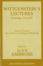 book Wittgenstein's Lectures: Cambridge, 1932–1935 (Great Books in Philosophy)