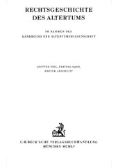 book Das römische Privatrecht. Abschn. 1. Das altrömische, das vorklassische und klassische Recht