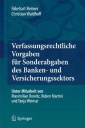 book Verfassungsrechtliche Vorgaben für Sonderabgaben des Banken- und Versicherungssektors