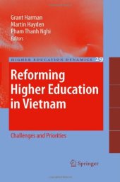 book Reforming Higher Education in Vietnam: Challenges and Priorities