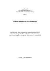 book Probleme beim Vollzug der Steuergesetze (Schriftenreihe des Bundesbeauftragten fur Wirtschaftlichkeit in der Verwaltung)