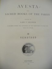 book Avesta, the Sacred Books of the Parsis, Vol. 3