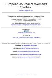 book Evangelical Christianity and Women's Changing Lives (article)