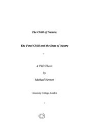 book The Child of Nature: The Feral Child and the State of Nature