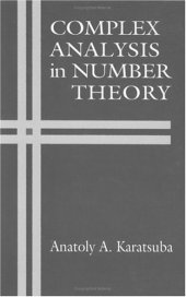 book Complex Analysis in Number Theory