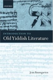 book Introduction to Old Yiddish Literature