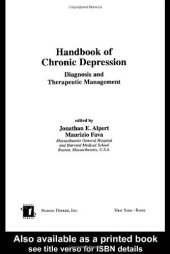 book Handbook of Chronic Depression: Diagnosis and Therapeutic Management (Medical Psychiatry, 25)