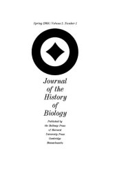 book Journal of the History of Biology, Vol. 1, No. 1