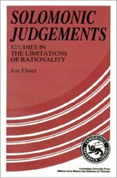 book Solomonic Judgements: Studies in the Limitation of Rationality