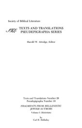 book Fragments from Hellenistic Jewish Authors: Volume I: Historians