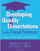 book Developing Quality Dissertations in the Social Sciences: A Graduate Student's Guide to Achieving Excellence