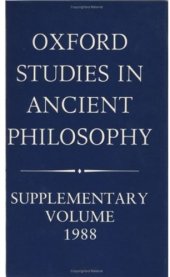 book Oxford Studies in Ancient Philosophy: Supplementary Volume 1988