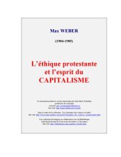 book L'ethique protestante et l'esprit du capitalisme